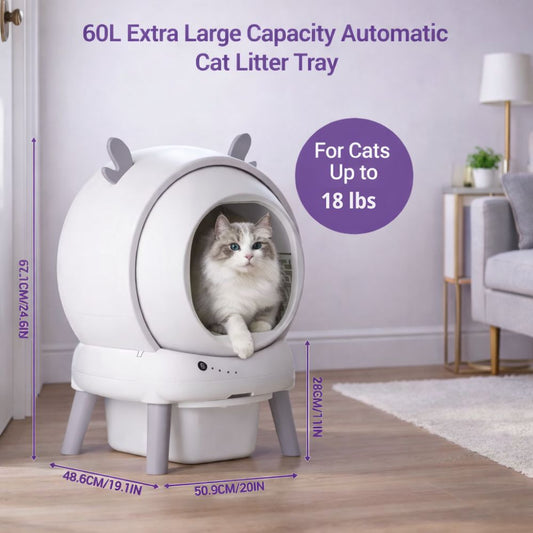 Premium automatic cat litter box with enclosed odour-sealed structure