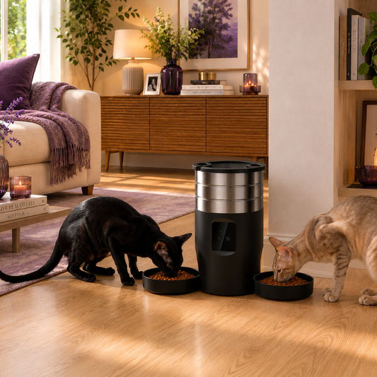 Feline Maison Dual Feeder Wi-Fi smart cat feeder with two stainless steel bowls