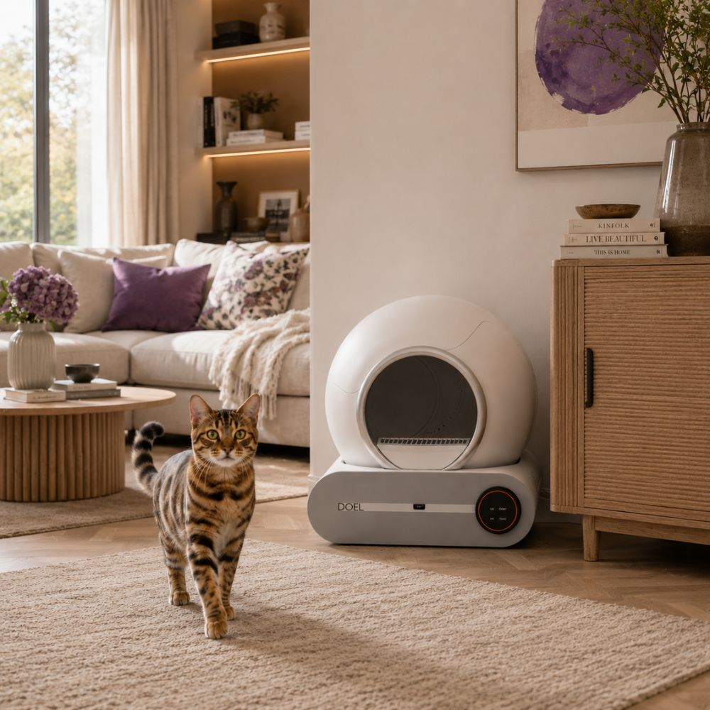 Feline Maison Smart self-cleaning litter box for multi-cat homes with app connectivity