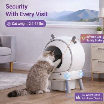 Modern enclosed cat litter box designed for stylish living spaces