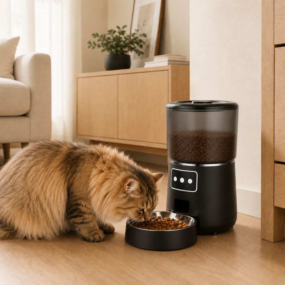 Feline Maison Smart Feeder Wi-Fi automatic cat feeder 4 litre with stainless steel bowl