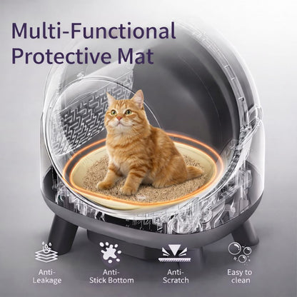 Large self-cleaning litter box designed for multi-cat households