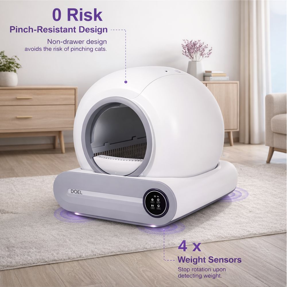 Smart automatic litter box with sealed odour control and app connectivity